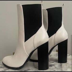 White Faux Leather Booties